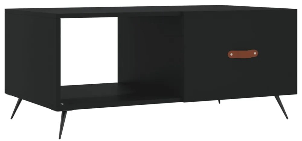 fekete szerelt fa dohányzóasztal 90 x 50 x 40 cm