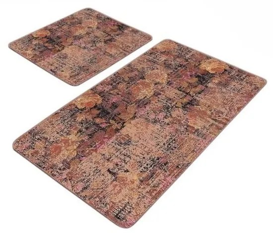 Barna bársony fürdőszobai kilépő szett 2 db-os 60x100 cm – Mila Home