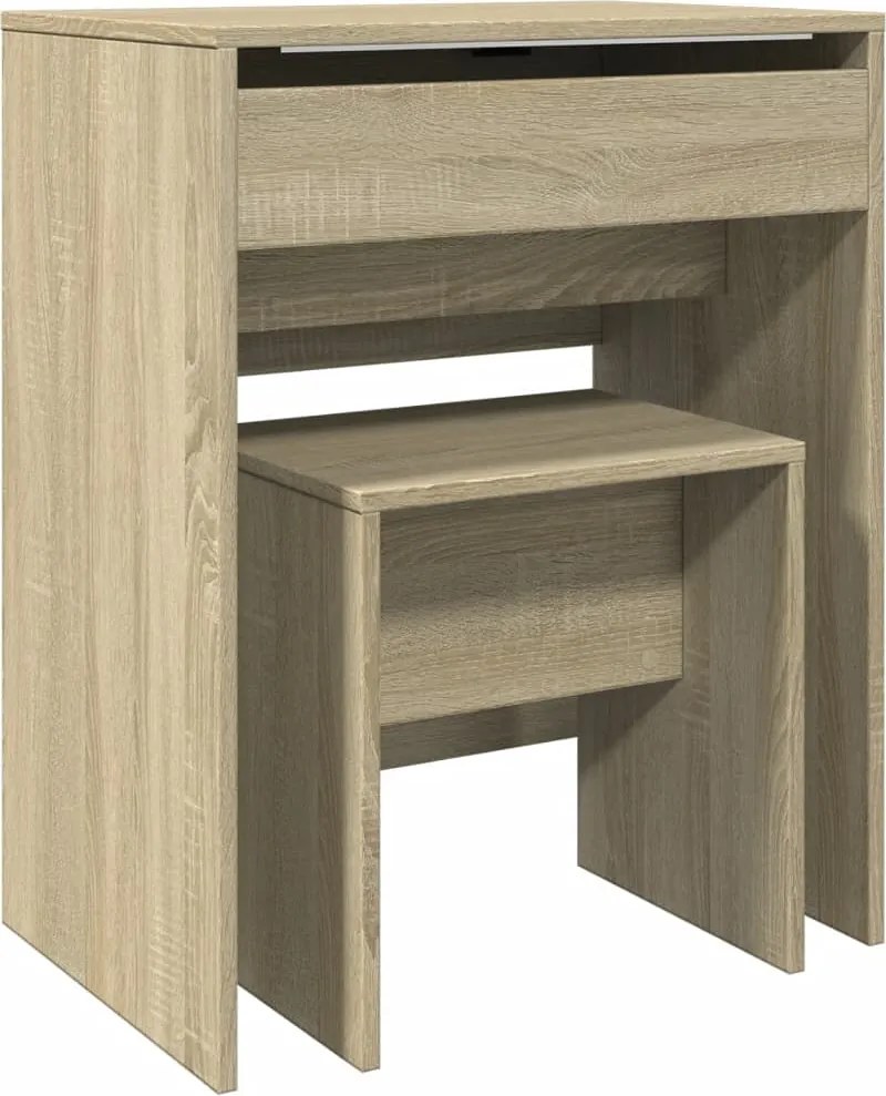 vidaXL sonoma tölgy színű fésülködőasztal és ülőke 60x40x113,5 cm