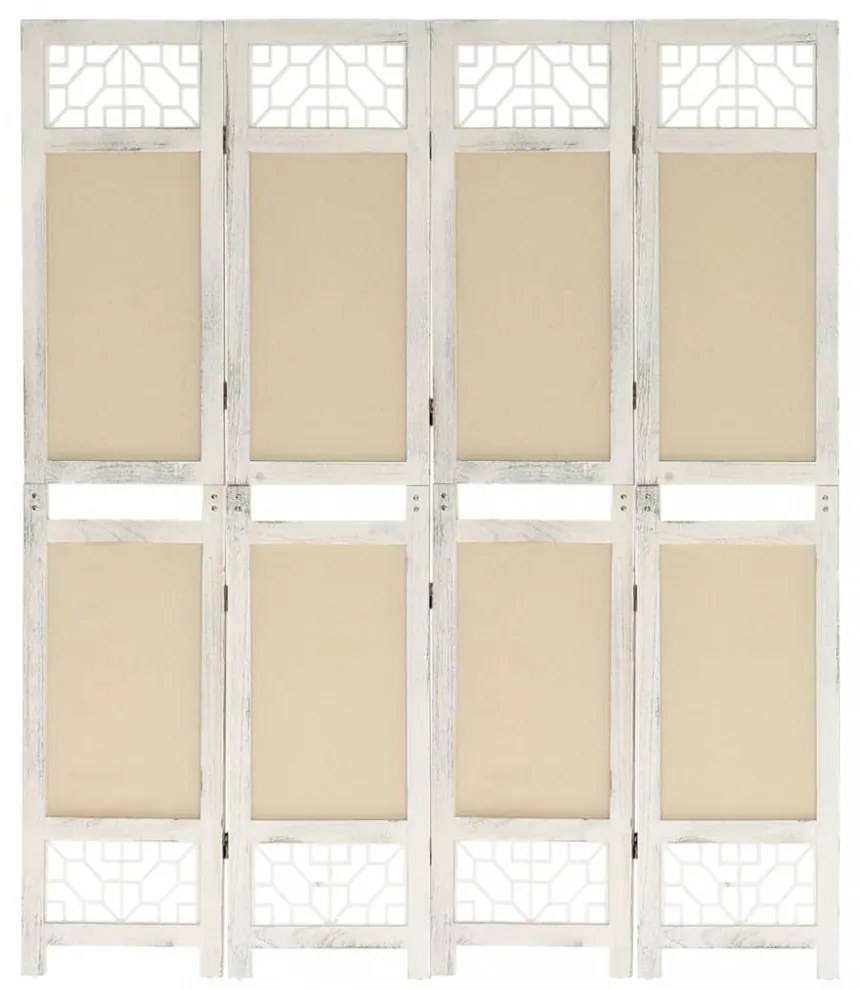 4 paneles krémszínű szövetparaván 140 x 165 cm