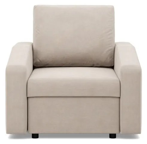 Zeus fotel, döntött kartámasz, bársony, bonell töltet, bézs