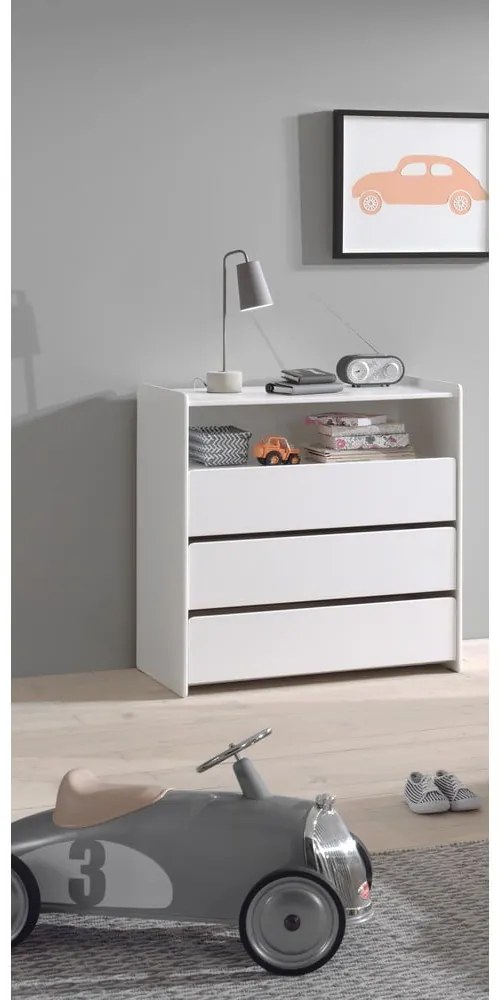 Fehér borovi fenyő alacsony gyerek komód pelenkázó feltéttel 90x106 cm KIDDY – Vipack