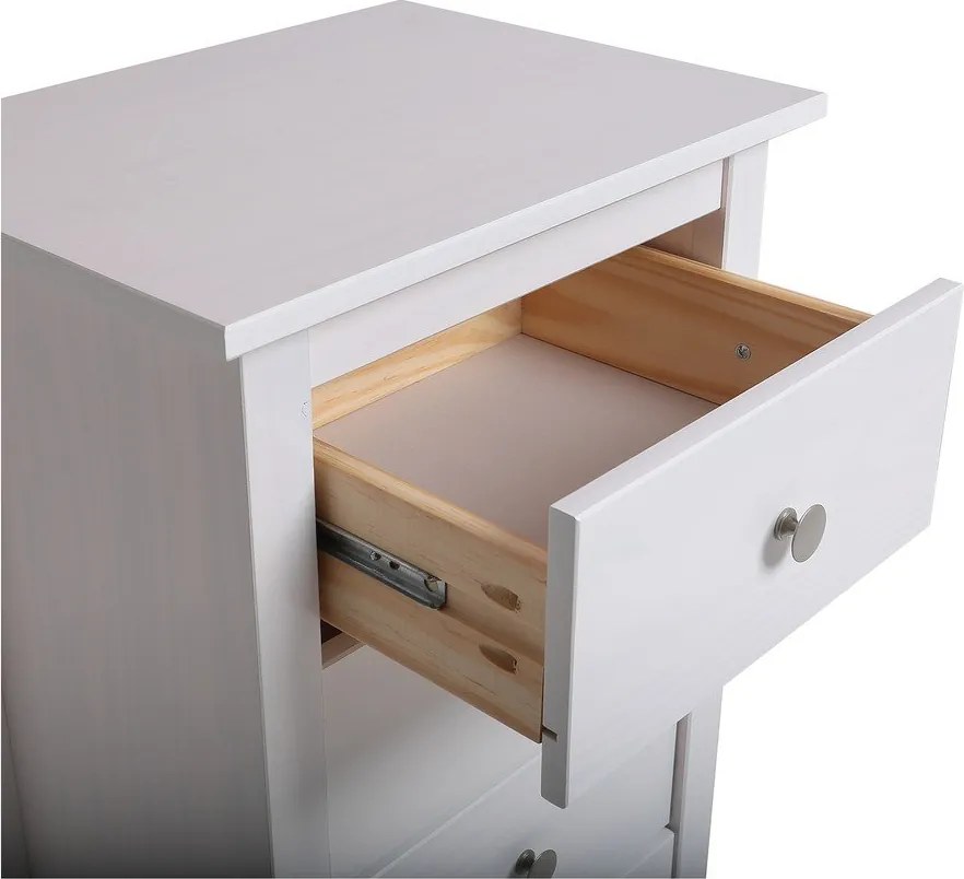 Fehér borovi fenyő magas komód 46x80 cm Berna – Marckeric