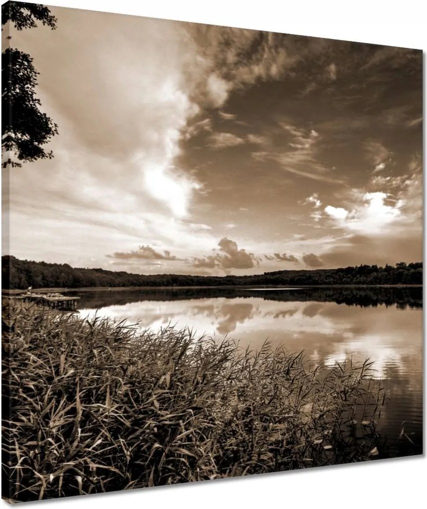 Vászonkép 50x50 Sephia Tájkép Tó