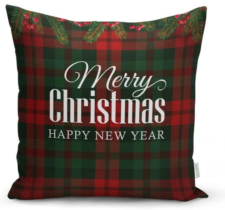 Tartan Christmas 4 db karácsonyi párnahuzat és asztali futó szett - Minimalist Cushion Covers