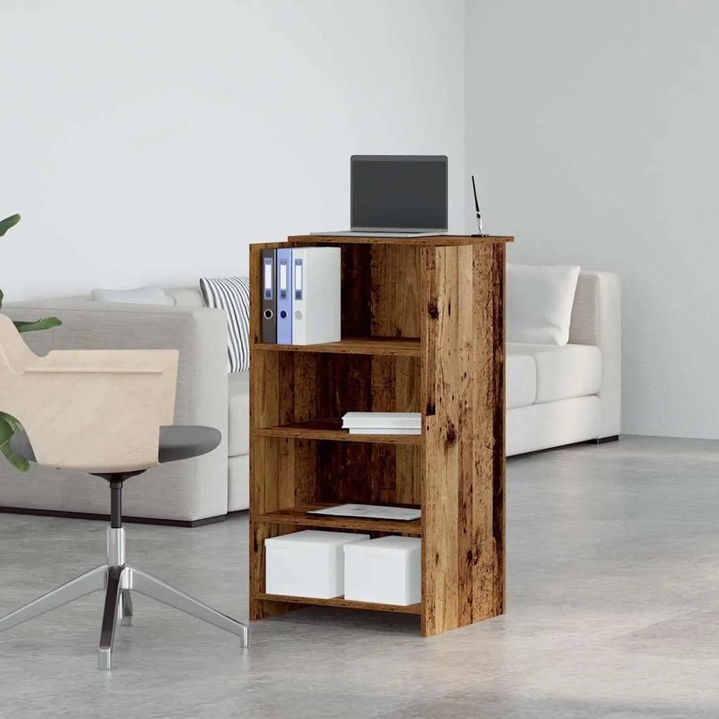 recepciós pult antik fa 55x50x103,5 cm szerelt fa