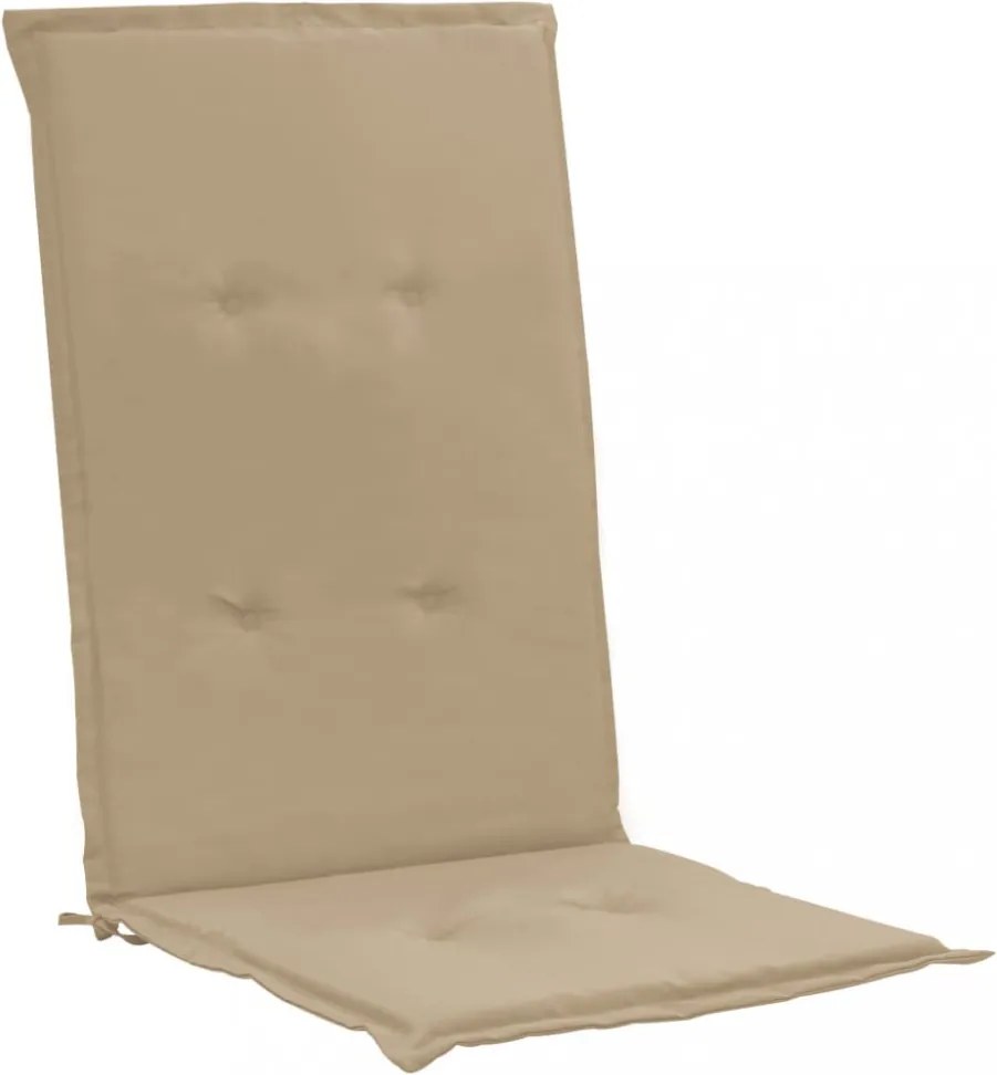 2 db bézs szövet kerti magas háttámlájú székpárna 120x50x3 cm