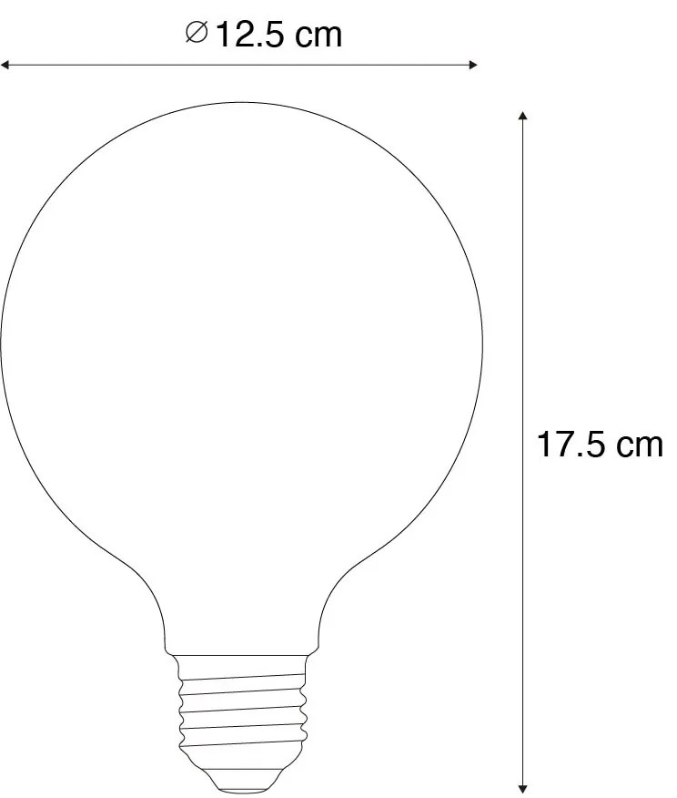 5 darabos E27 szabályozható opál G125 LED izzó szett 5W 450 lm 2200K