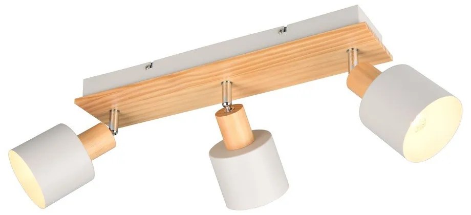 Fehér-natúr színű spotlámpa ø 9 cm Shanti – Trio