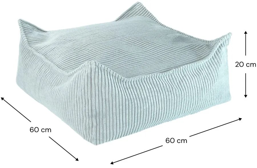 Mentazöld kordbársony gyerek babzsákfotel Square – Wigiwama