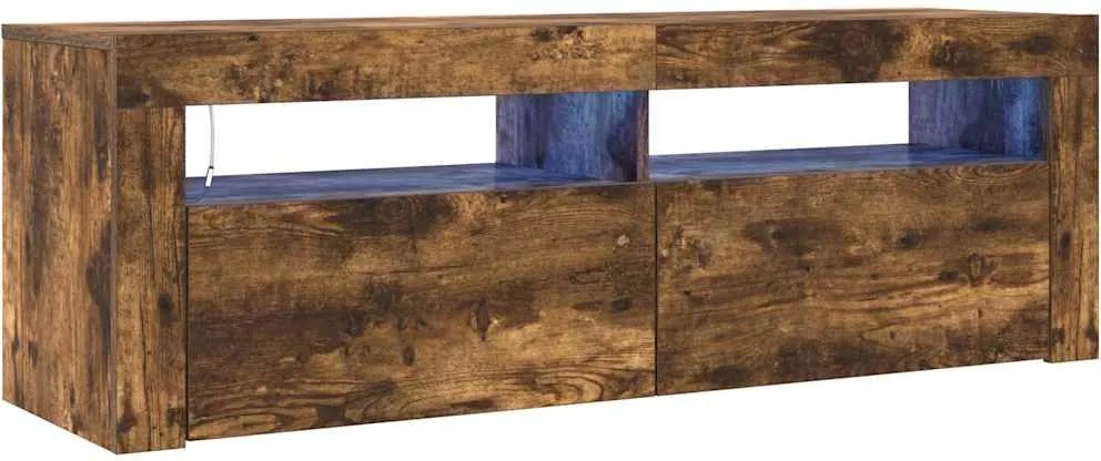 vidaXL füstös tölgy színű TV-szekrény LED-ekkel 120 x 35 x 40 cm