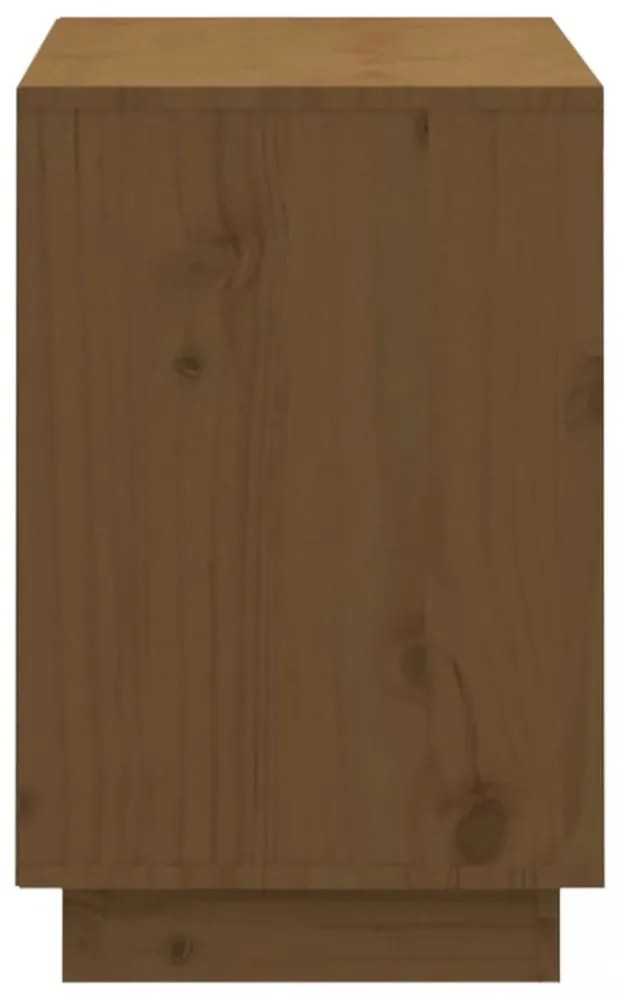 mézbarna tömör fenyőfa cipőszekrény 110 x 34 x 52 cm