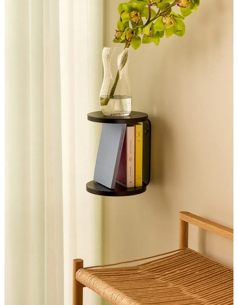 Fekete többszintes fali polc 25,5 cm Oto – Hübsch