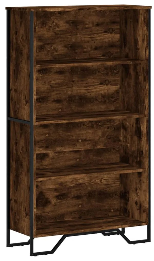 füstös tölgy színű szerelt fa könyvszekrény 80 x 31 x 137,5 cm
