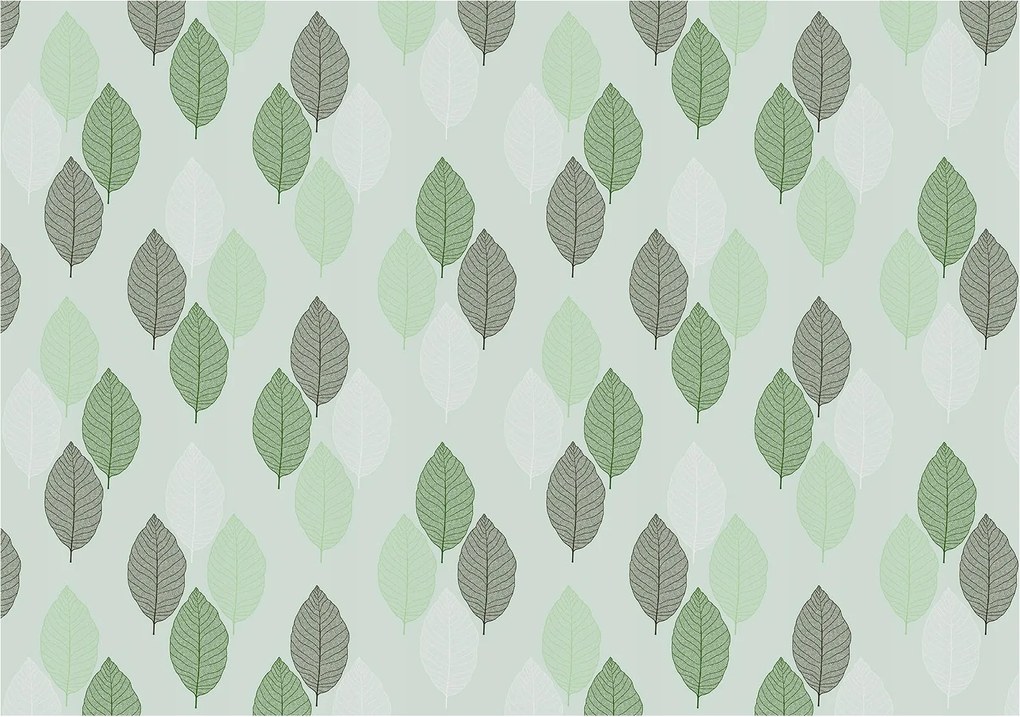 Fotótapéta Levelek zöld-szürke pasztell absztrakt 368x254 +ragasztó