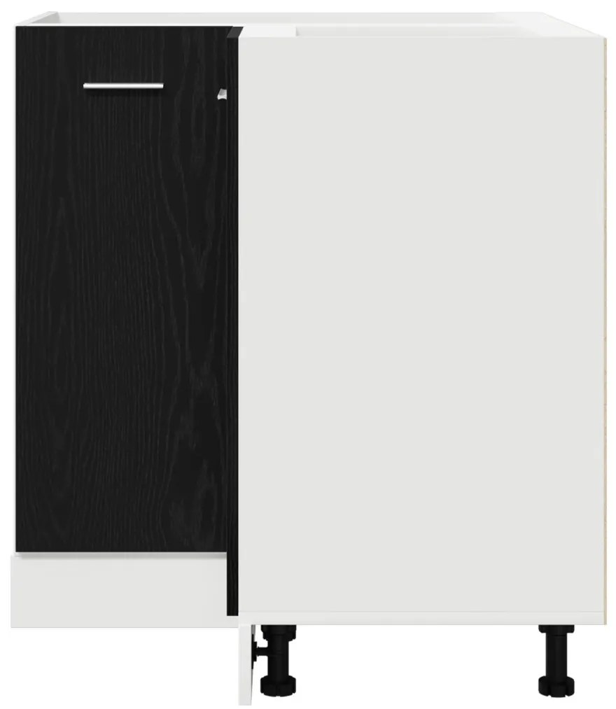 vidaXL Fekete Tölgy Sarok Alsó Szekrény - 75.5 x 75.5 x 81.5 cm, MDF-ből készült