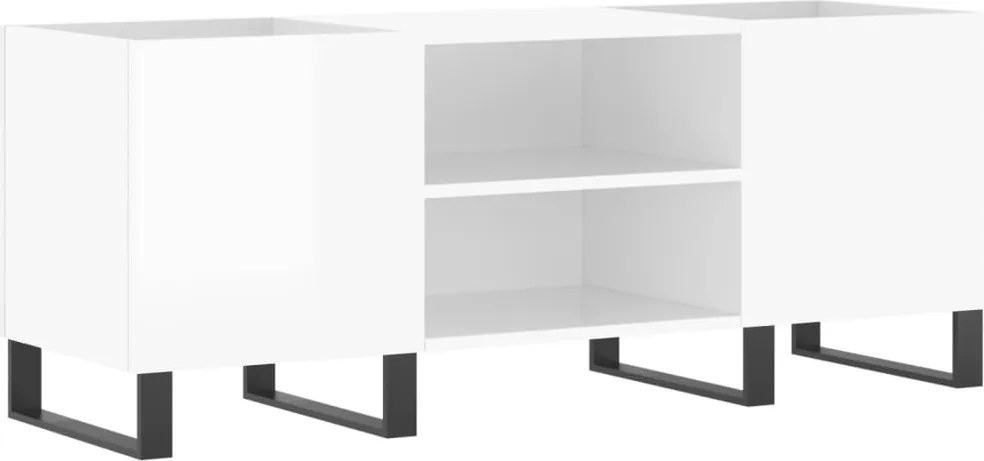 vidaXL magasfényű fehér szerelt fa hanglemezszekrény 121x38x48 cm