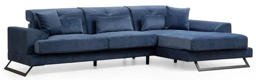 Kék sarokkanapé (jobb oldali) Frido – Balcab Home