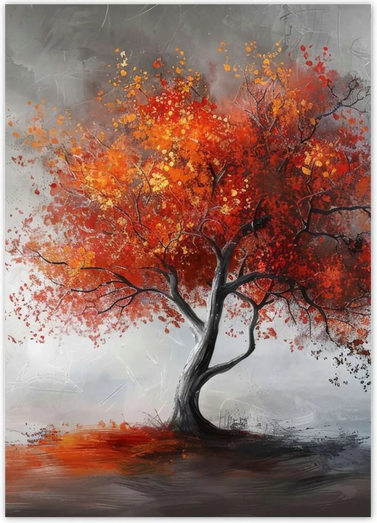 Poszterek 50x70 Tűzszínben pompázó fa