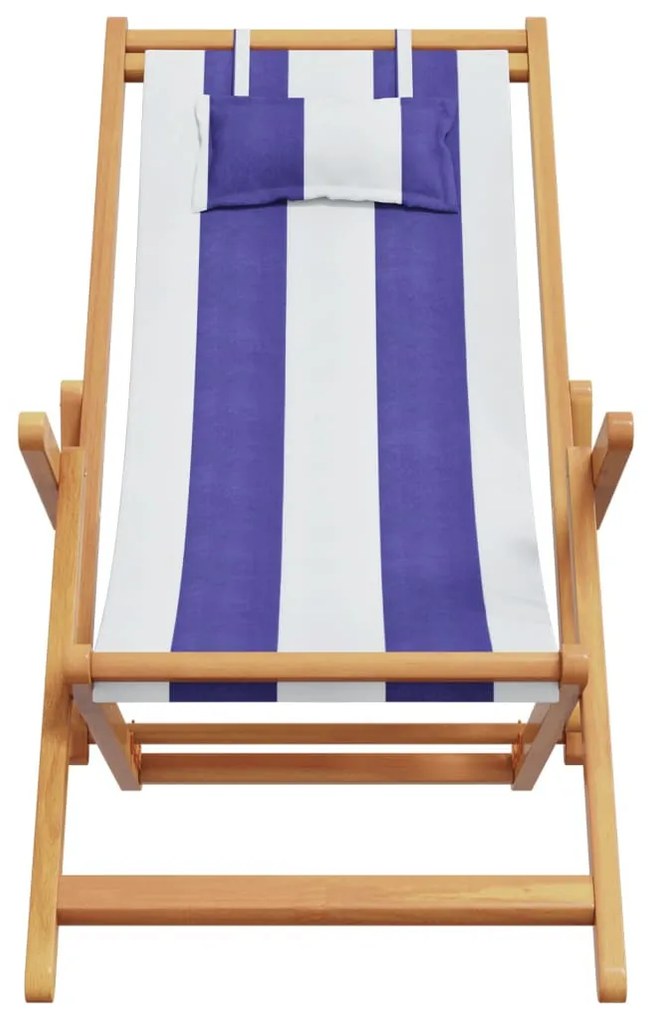 Kék és fehér eukaliptuszfa és szövet összecsukható strandszék