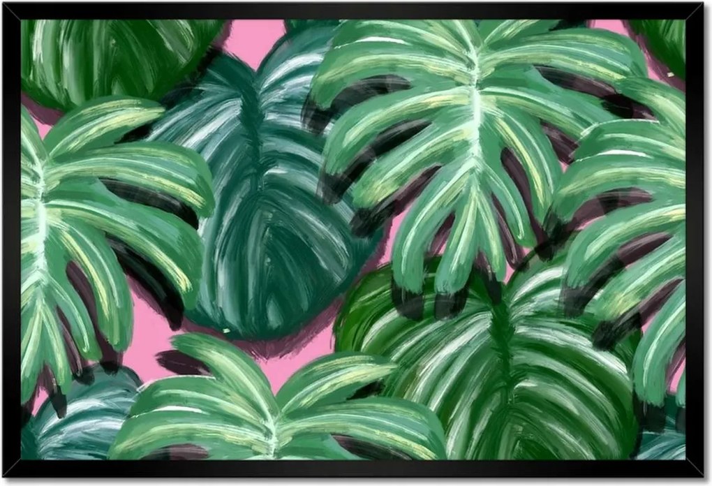 Poszter keretben 60x40 Monstera Levelek levél