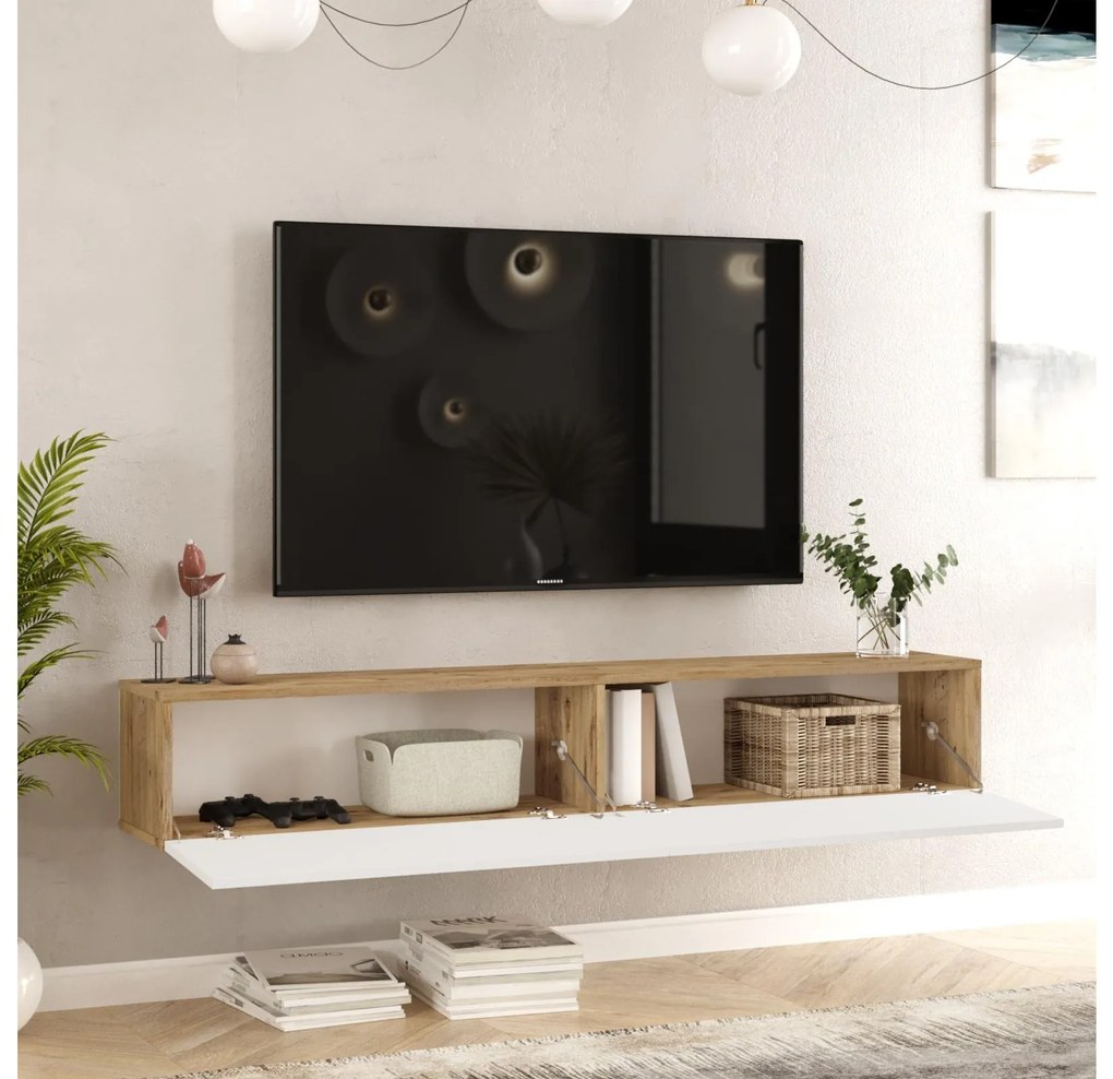TV asztal/Szekrény France 8 (atlanti fenyő + fehér) . 1102148