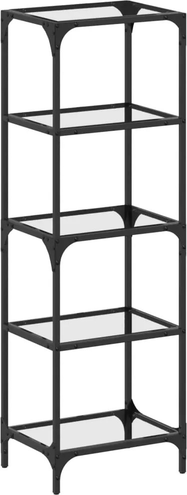 vidaXL acél tárolóállvány átlátszó üveglappal 40 x 30 x 123 cm