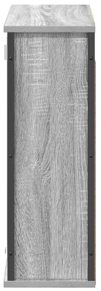 szürke sonoma fürdőszoba fali szekrény tükörrel 60x21x60 cm
