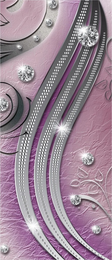 Fotótapéta Ezüst kristályok Glamour 91x211 Elegáns design otthonra +ragasztó