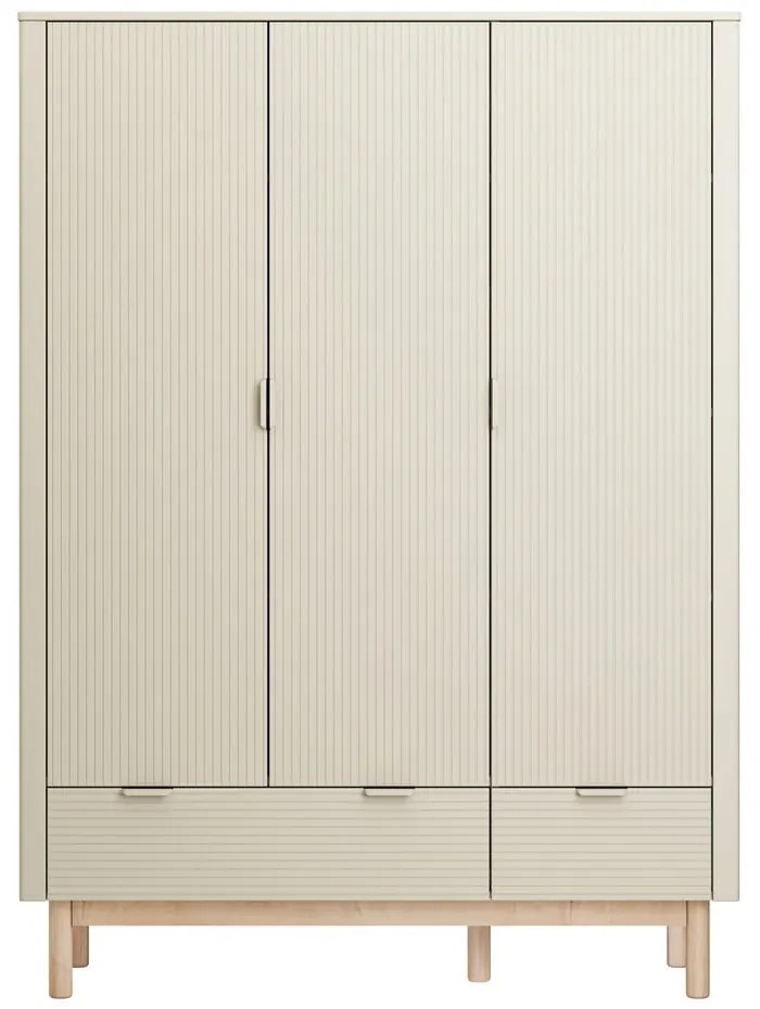 Krémszínű gyerek ruhásszekrény 144x52 cm Miloo – Pinio
