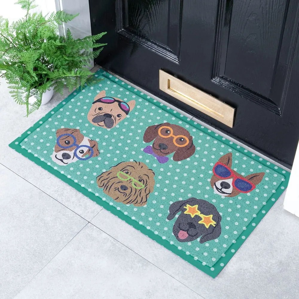 Lábtörlő 40x70 cm Dogs on Polka Dots – Artsy Doormats