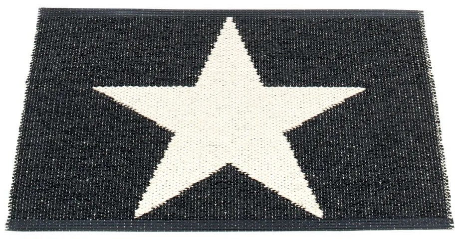 Fekete-fehér kültéri-beltéri szőnyeg 70x50 cm Viggo Black – Pappelina