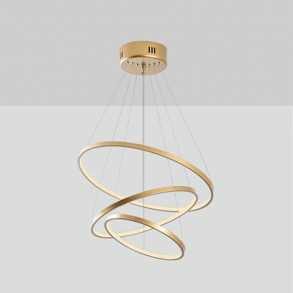Simit 13700 arany fém LED függőlámpa, 50 x 50 cm