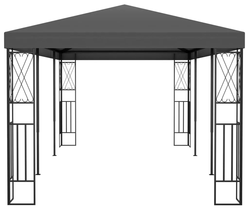 Antracitszürke szövetpavilon 3 x 6 m