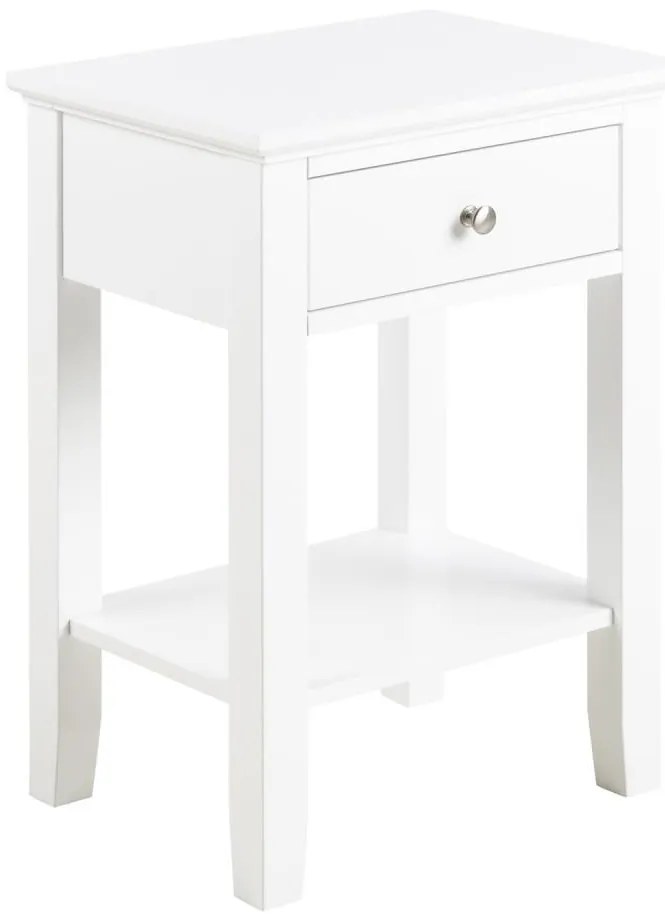 LARA éjjeli szekrényke, fehér színben