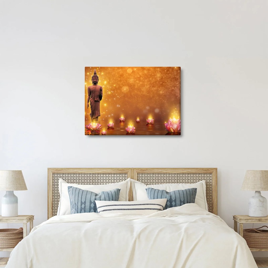 Kép - Buddha arany csillogással (70x50 cm)