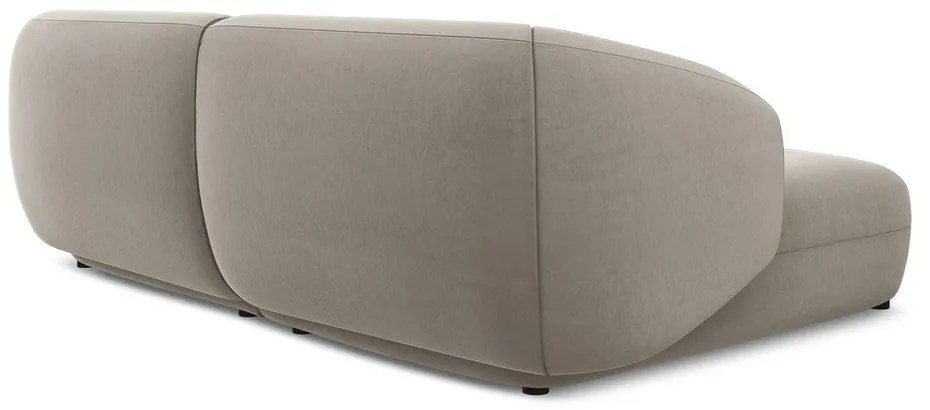 Bézs bársony sarokkanapé (bal oldali) Moana – Makamii