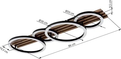 GLOBO 67353D4 ISHA Modern LED Mennyezeti Lámpa IP20