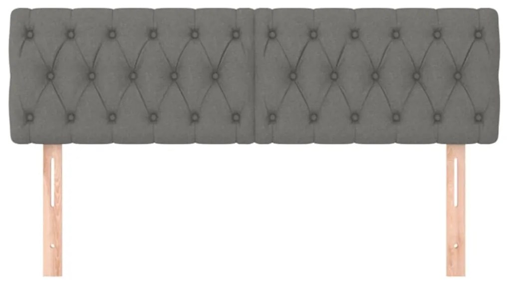 2 db sötétszürke szövet fejtámla 72 x 7 x 78/88 cm