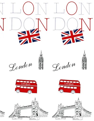 BISK Erga Peva, zuhanyfüggöny 180x200cm, poliészter, fehér-piros mintás London, ERG-06870