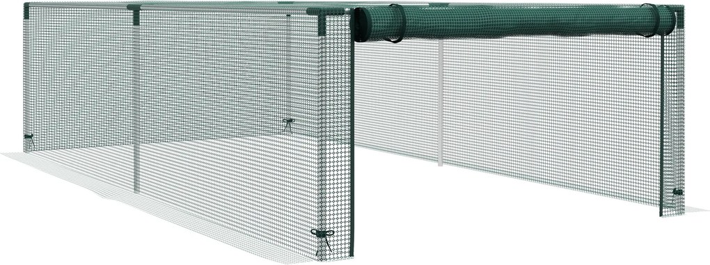 Outsunny Kertészeti Üvegház Paradicsom Növény Védő Hálós Roll-Up Ajtó HDPE, mérete 125L x 248W x 62.5H cm | Aosom