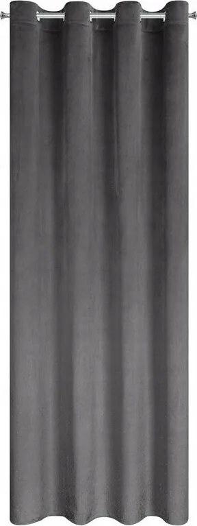 Ariadna készfüggöny 140x250 grafit velúr, gyémántokkal díszítve