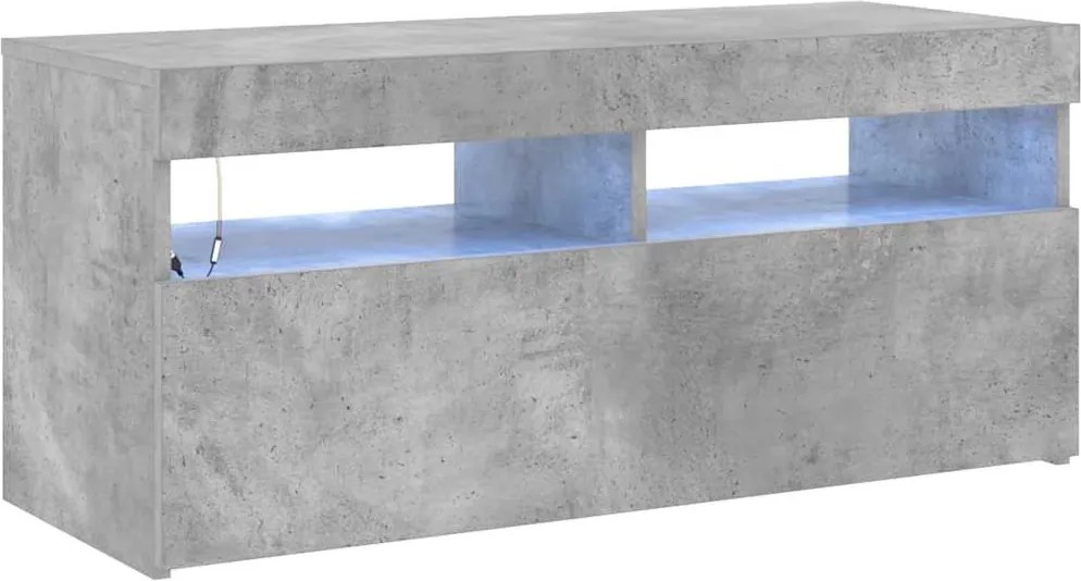 vidaXL betonszürke TV-szekrény LED-világítással 90 x 35 x 40 cm