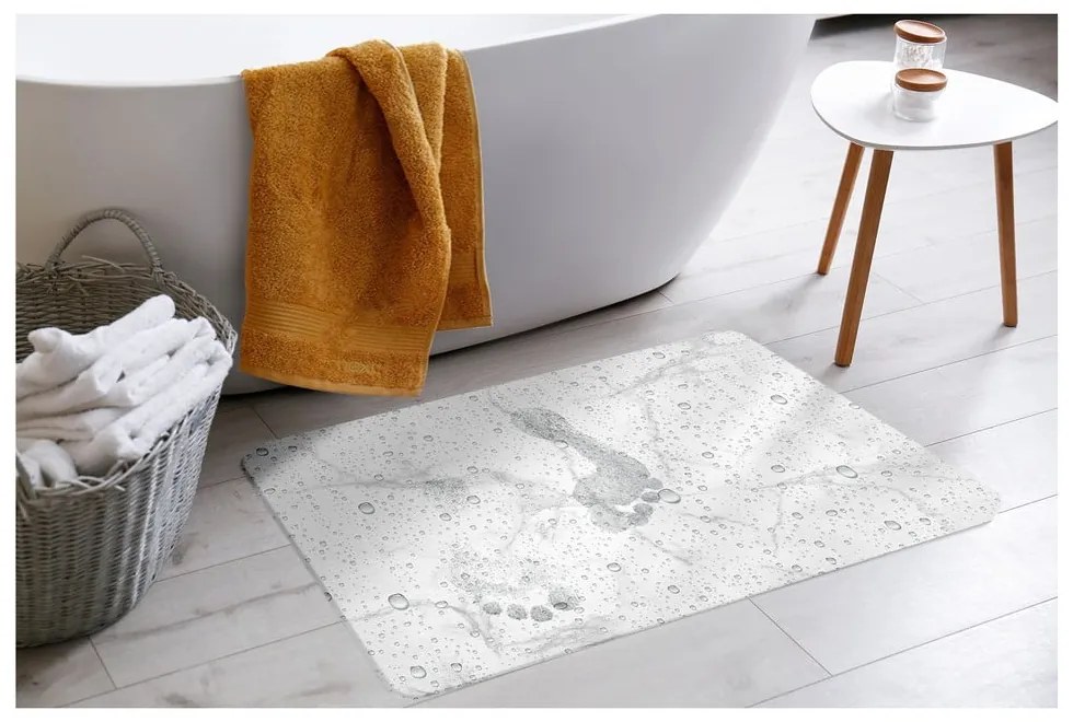 Fehér-szürke kovaföld fürdőszobai kilépő 35x45 cm Aqua – douceur d'intérieur