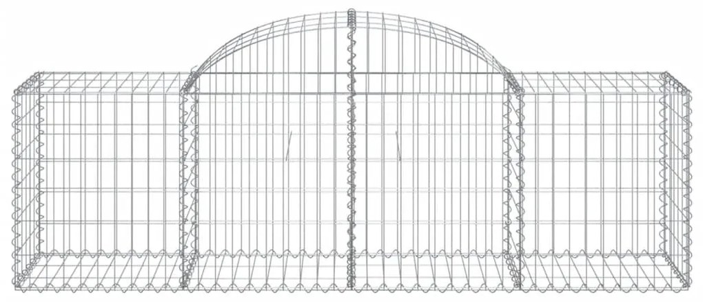 vidaXL 40 db íves horganyzott vas gabion kosár 200x50x60/80 cm
