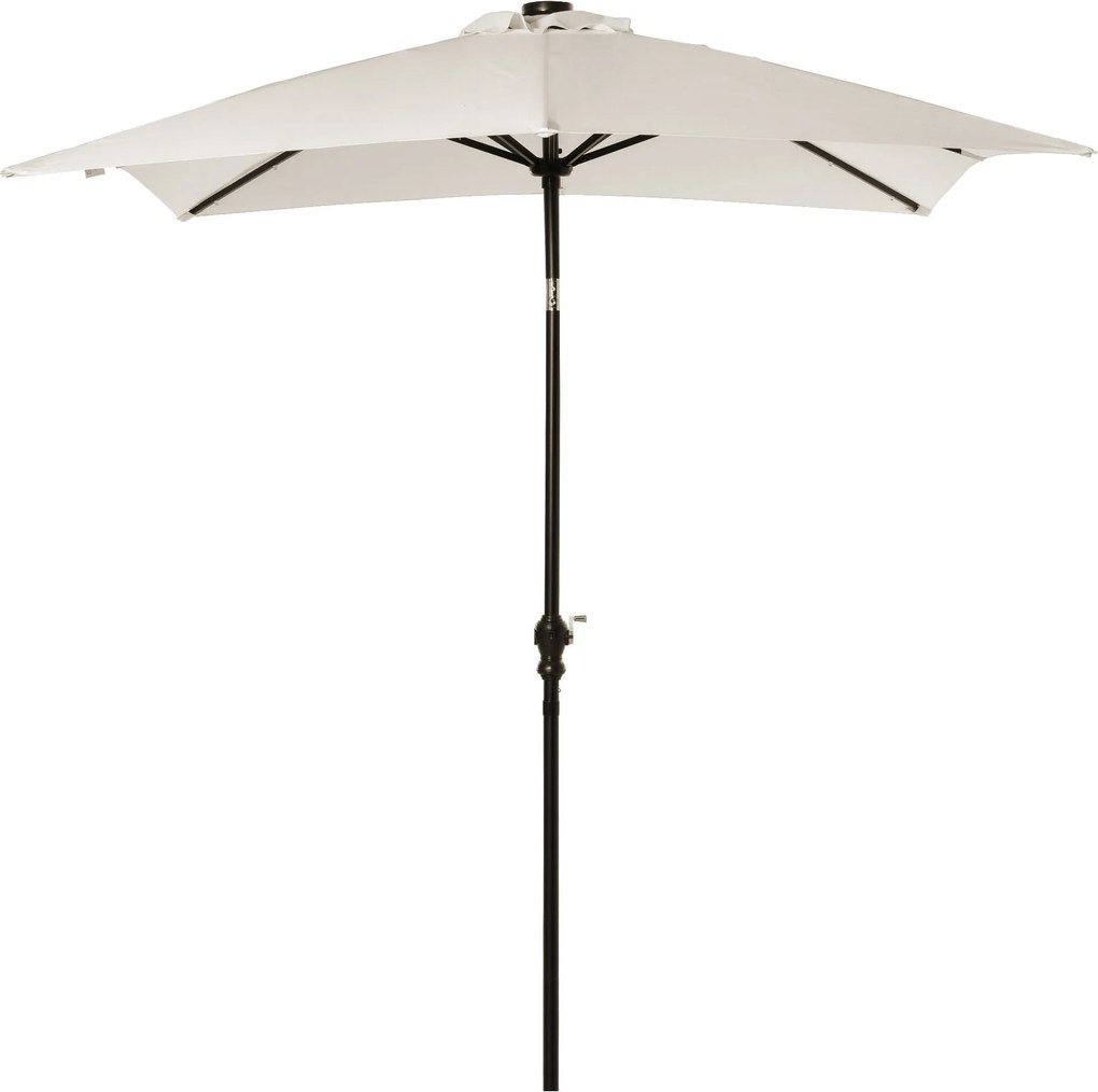 Outsunny Kertiparaván 268x205x248 cm Kültéri Teraszernyő Dölthető Tetővel 45°-ig Napelem LED Fények Acél Rúddal és Crank Mechanizmussal Teraszra Krém