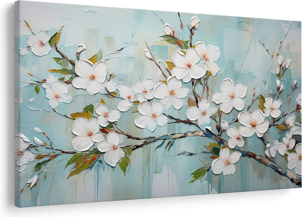 Kép - Festés, virágzó faágak (90x60 cm)
