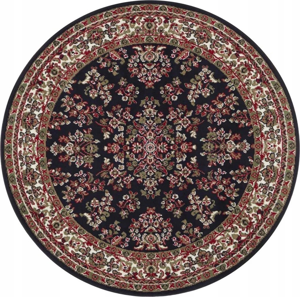 Kerek szőnyeg,sötétkék hagyományos minta 140cm