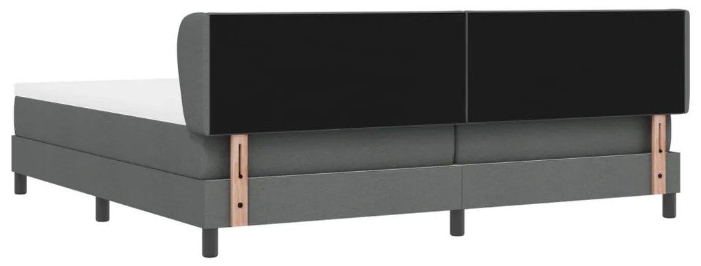 Boxspring Ágy Matracokkal Sötétszürke 200x200 cm Szövet