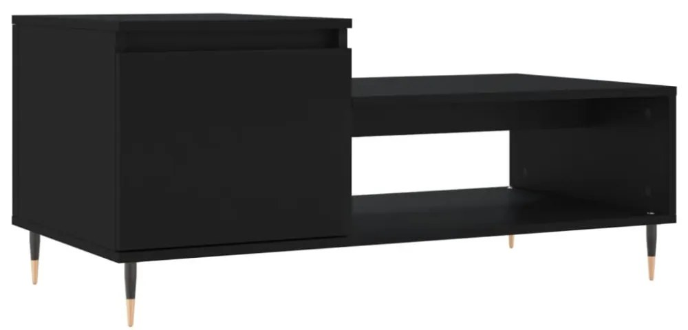 fekete szerelt fa dohányzóasztal 100 x 50 x 45 cm